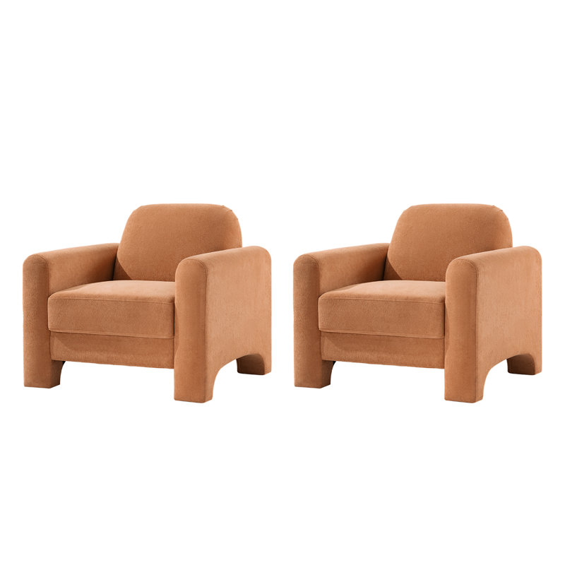 Upholstered Armchair, Orange 