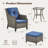 Carlston Outdoor PE Wicker Patio Lounge Chair Set with Side Table and Ottomans