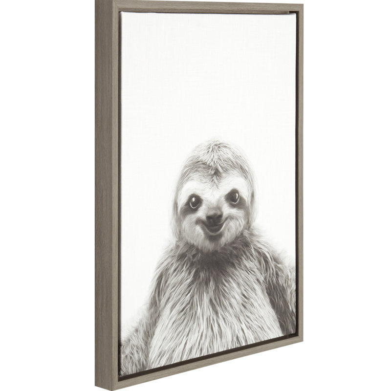 «Sloth» par Simon Te, reproduction d'art sur toile encadrée, Gris