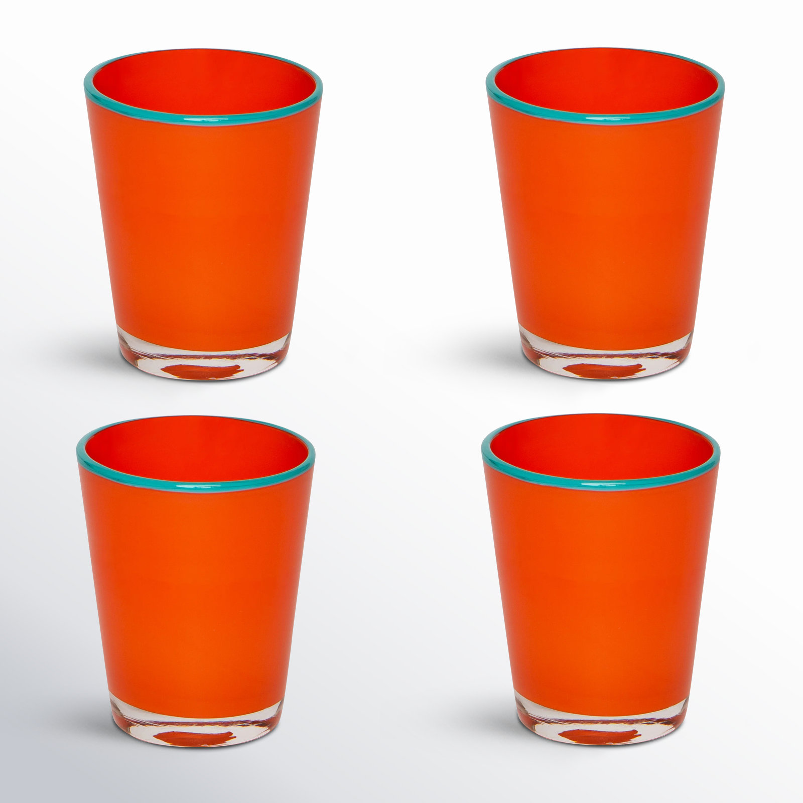 Sarya Drinking Glass, Orange/Blue, 9 oz.