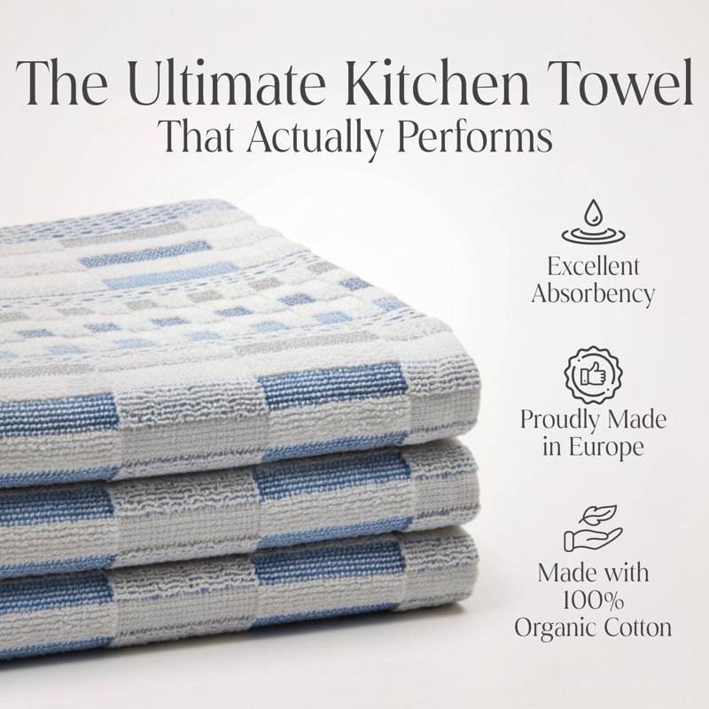 Kitchen Towels Hand Towel, White/Blue