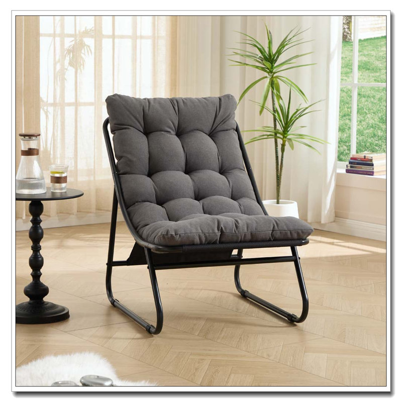 Chaise longue d'extérieur avec repose-pieds pour patio, Gris