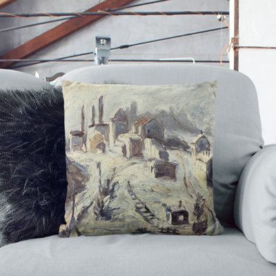 Train Tracks and Houses Scatter Cushion with Filling