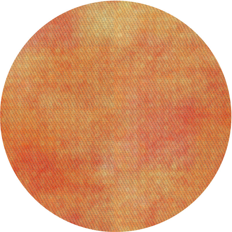 Tapis orange tissé à la machine, Rond 3 pi