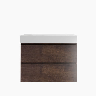 Ensemble de meuble-lavabo mural simple 29,9 po avec plateau Geis