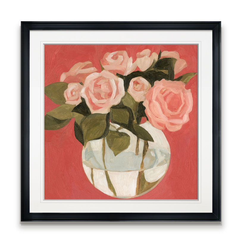 « brillante fleuris i », reproduction d’art sur toile, H 16 po x l 16 po x P 1,5 po, Cadre noir