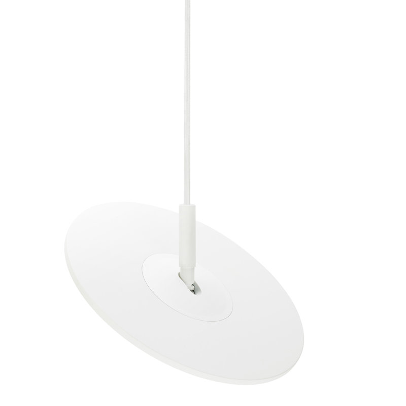 Circa Small White Geometric LED Pendant with USB Charging