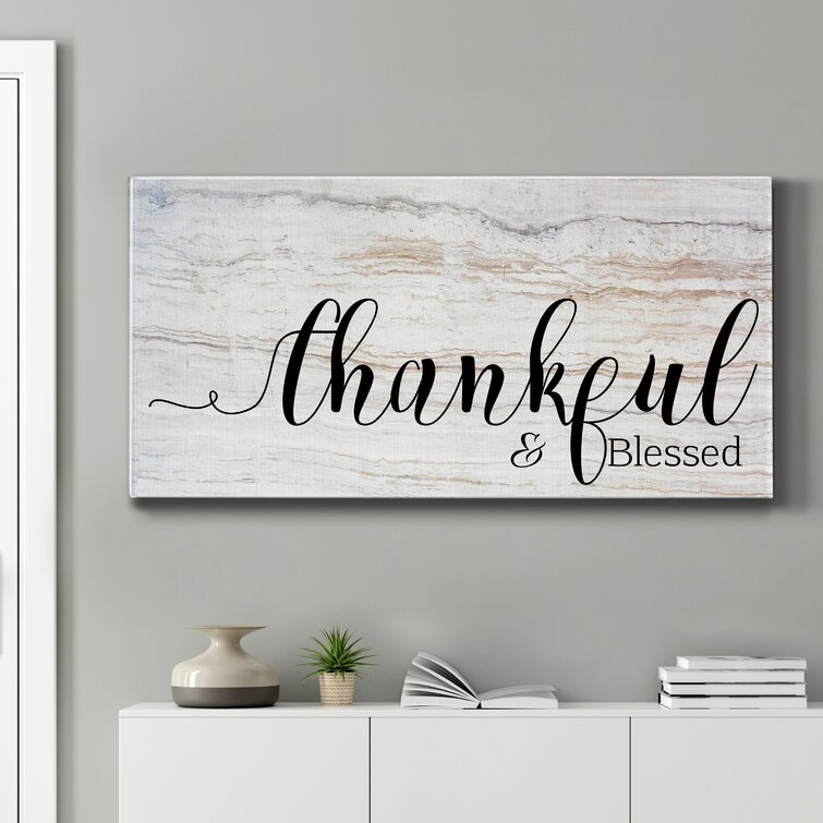 Thankful & Blessed - Wrapped Canvas Print