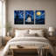 «White Ghost in Black Witch Hat Under Halloween», ensemble de 3 toiles murales-805318392