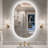 Ahmiyah Oval LED-Bathroom-Mirror/ Anti-Fog/ Dimmable/ Color Changing/ Bluetooth/ Tempered glass-857562216