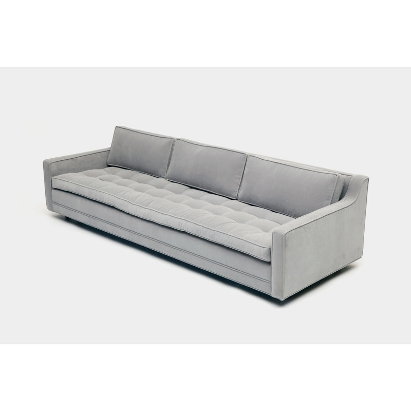 Upholstered 94'' Sofa, Aged Velvet Fog
