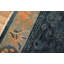 Tapis bleu antique en soie bleue