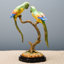 Porcelain Double Parrots Figurine With Bronze Ormolu In Bird Figure Collection
