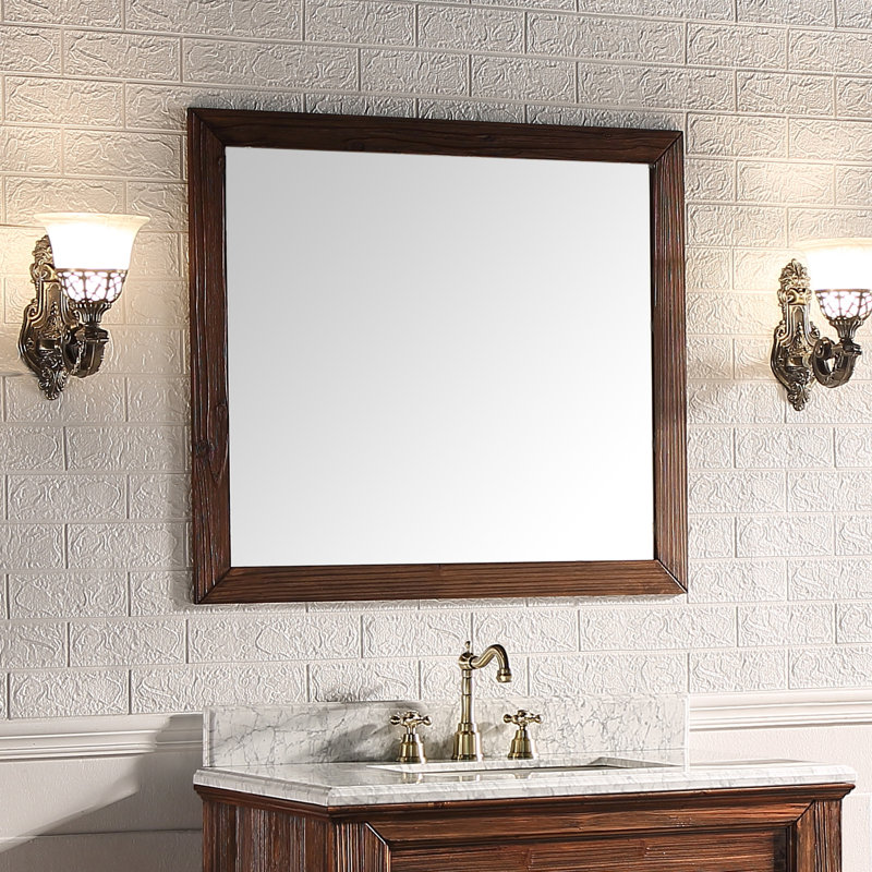 Claireville Wood Flat Wall Mirror, 31.5" x 35.4"