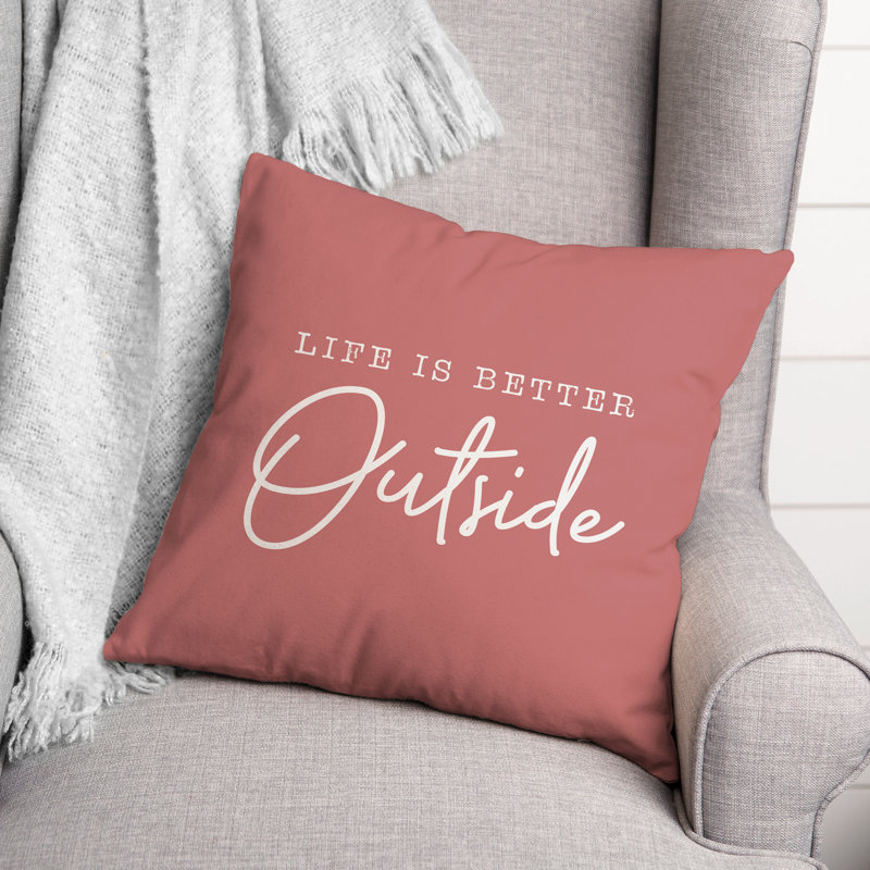 Housse et insert de coussin carré extérieur Better Better 9, 18 po x 18 po, Rose