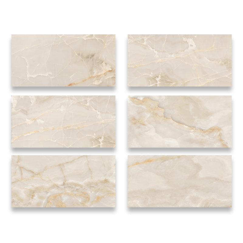 Carreau de porcelaine et de plancher 24 po x 48 po American Onyx, Beige