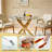 36'' Round Tempered Glass Dining Table with Modern Gold Metal Legs, Seats 2-4-317437598