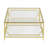Square Glass Coffee Table in 33.5",Luxurious Geometric Metal Frame,Gold Finish & Lower Shelf-2141872109-1902772713