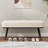 43.3"W Modern Upholstered Bench with Metal Frame and Teddy Fabric-1424308447