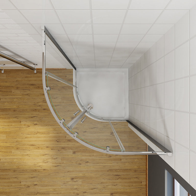 Bautista Glass Quadrant Shower Enclosure with Tray, 1850mm H x 900mm W x 900mm D