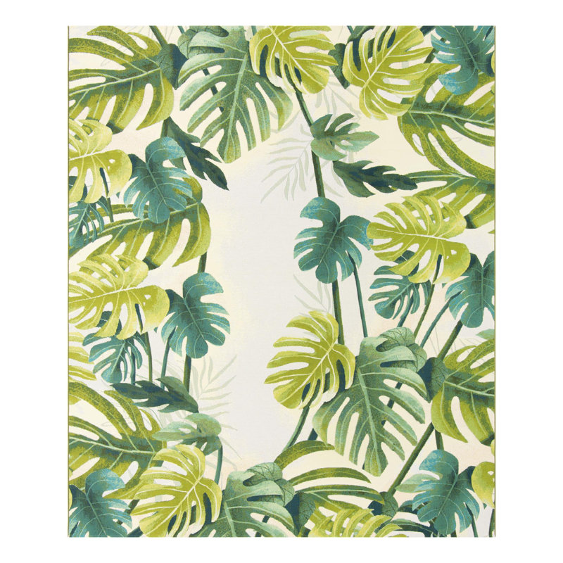 Tapis intérieur / extérieur floral Cindina, Rectangle 10 pi x 12 pi