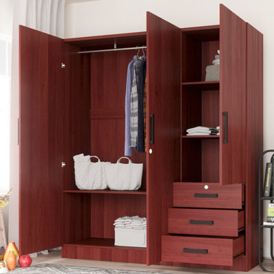 Garrity 61"Wide Armoire Wardrobe Closet For Hanging With 3 Drawers & Shelves by Ebern Designs