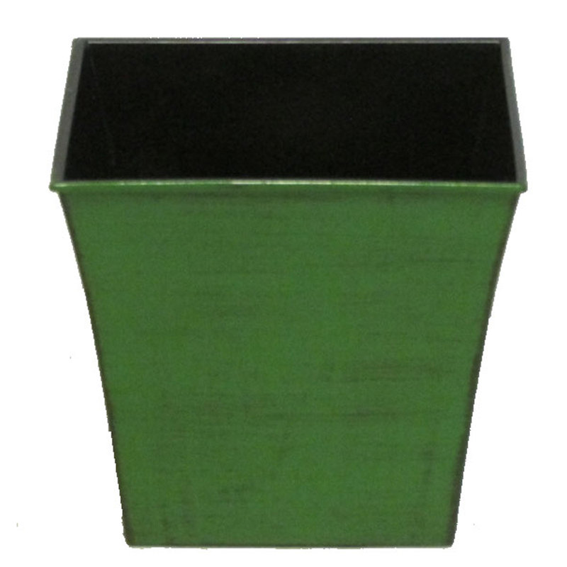 Boîte à fleurs carrée peinte en plastique à la main Chevelle, Vert mousse