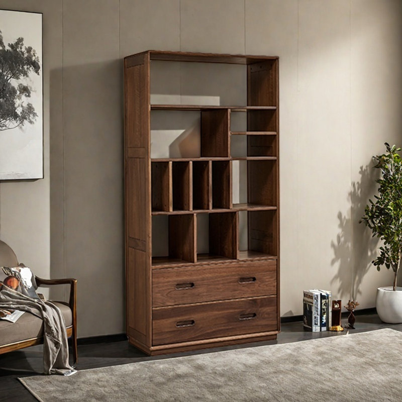 Bibliothèque en bois massif de luxe clair