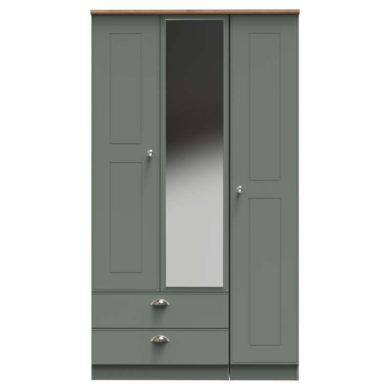 Conners Manufactured Wood Wardrobe, Reed Green/Riviera Oak
