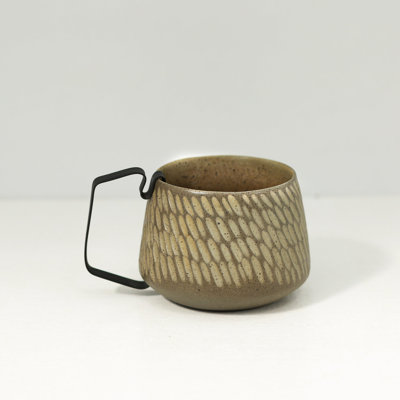  Tasse en grès fabriquée à la main avec poignée amovible Sand