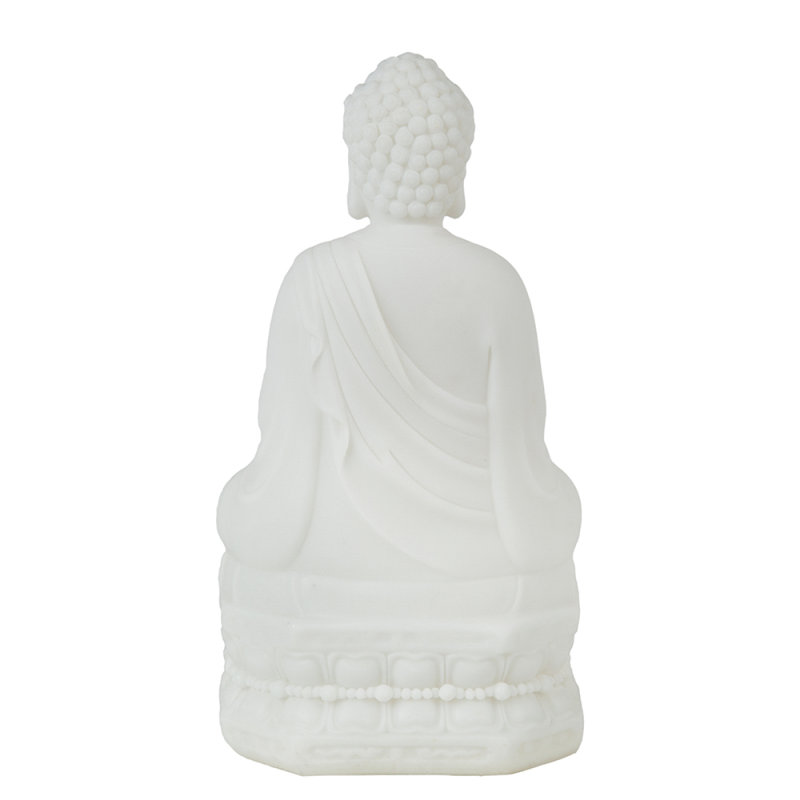 5.5X4.7X11.8" White Sitting Buddha Figure