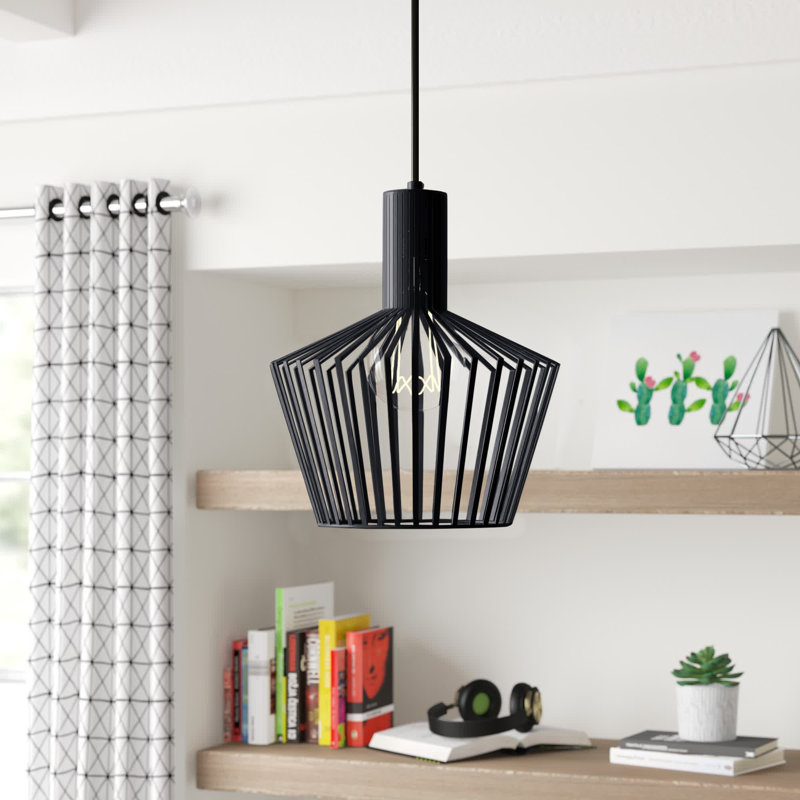 Luminaire suspendu en métal 1 lumière Celyn, Noir