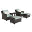 Ensemble de conversation avec chaises en rotin Sunbrella 5 pièces Mifflin-676946567