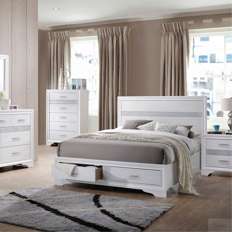 Commode de chambre à 6 tiroirs Annie, Blanc
