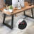Brown+Black Rectangular Solid Wood+Iron desk-1235250446