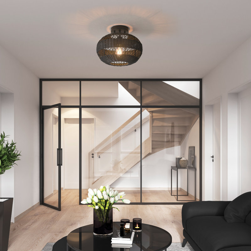 Stultz Rattan Semi Flush Mount