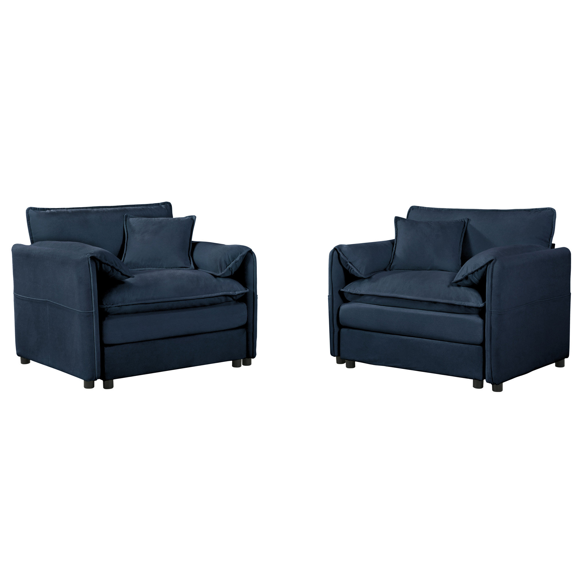 Latitude Run® Oversized Chenille Oversized Accent Chair Set Of 2, Comfy ...