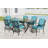 Patio Dining Set Metal Stackable Ergonomics Dining Armchairs & Rectangular Table-1389977342-1389977219