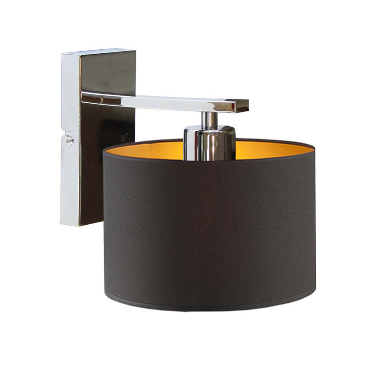 Atline Armed Sconce, Silver, Black