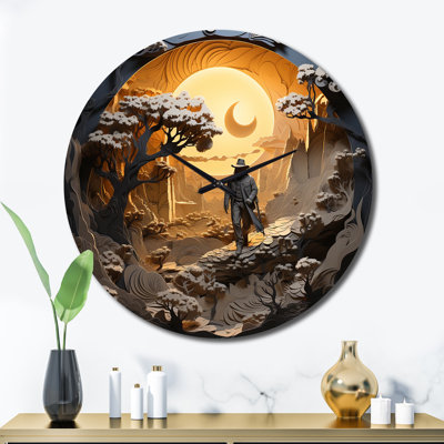 Horloge murale Western Lone Outlaw Papercut II