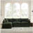 Free Combination Comfy Upholstery Modular Oversized L Shaped Sectional Sofa With Reversible Ottoman, Green Chenille-1806656529-1806656530
