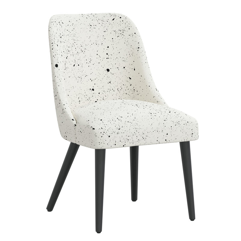Chaise en bois massif Lozelle, Bois noir, Ardoise oblongue