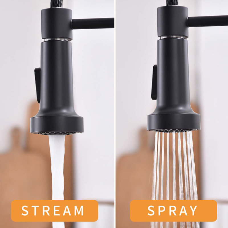 HOOSENG Pull Down Touchless Kitchen Faucet, Matte Black
