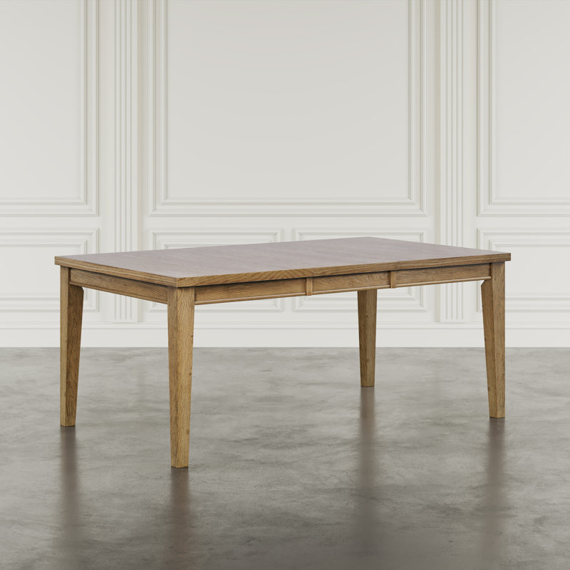 Lang Modern Transitional 72" Rectangular Dining Table With Extension - Light Brown, Brown
