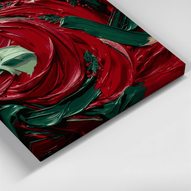 Art mural sur toile rouge, H 16 po x l 16 po