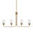 Metal and Glass 4-Light Linear Chandelier-69934899