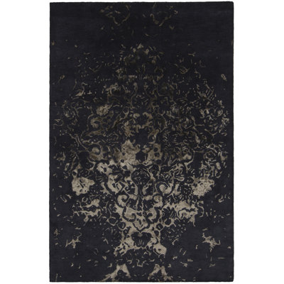 Veleno Wool Area Rug in Black