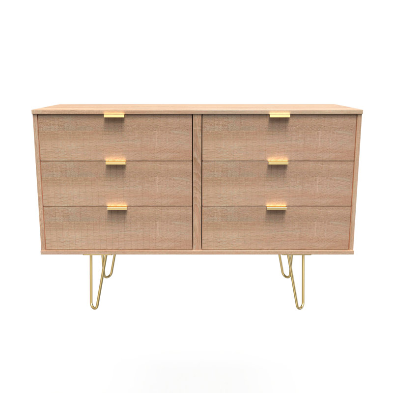 Beranda 6 Drawer Wide Chest (Ready Assembled), Bardolino Oak