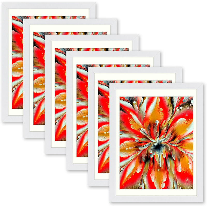 White Picture Frame - Set of 6 with Mat