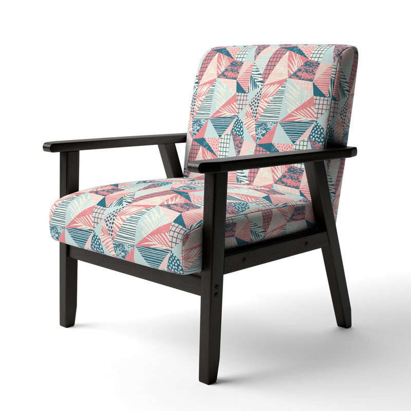 Fauteuil d'appoint rembourré à motifs Peach and Blue Patchwork